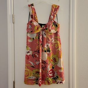 Pink floral mini dress